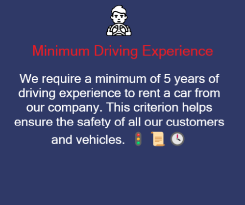 Minimum Driving Experience